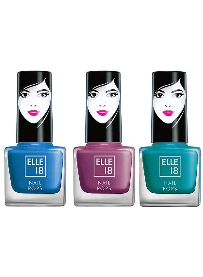 إيل 18 طلاء أظافر Elle 18 Nail Pops، اللون 155، وطلاء أظافر Elle 18 Nail Pops، اللون 161، بلمسة نهائية مطفية ولامعة، 5 مل، وطلاء أظافر Elle 18 Nail Pops، اللون 156، بلمسة نهائية مطفية ولامعة، 5 مل - Image 1